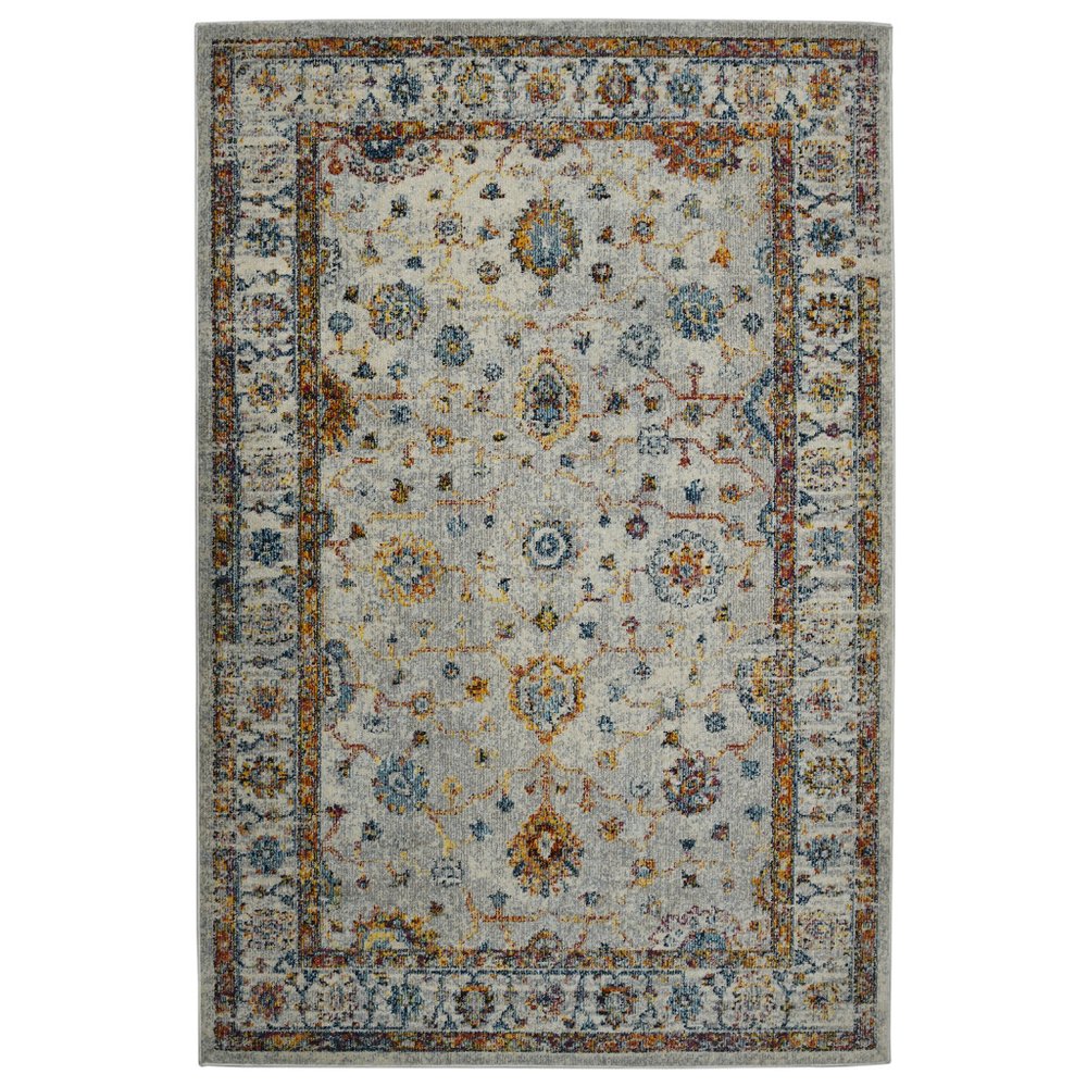 2' X 3' Gray Rust And Blue Area Rug