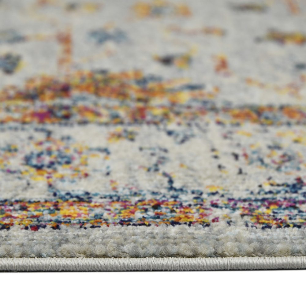 2' X 3' Gray Rust And Blue Area Rug