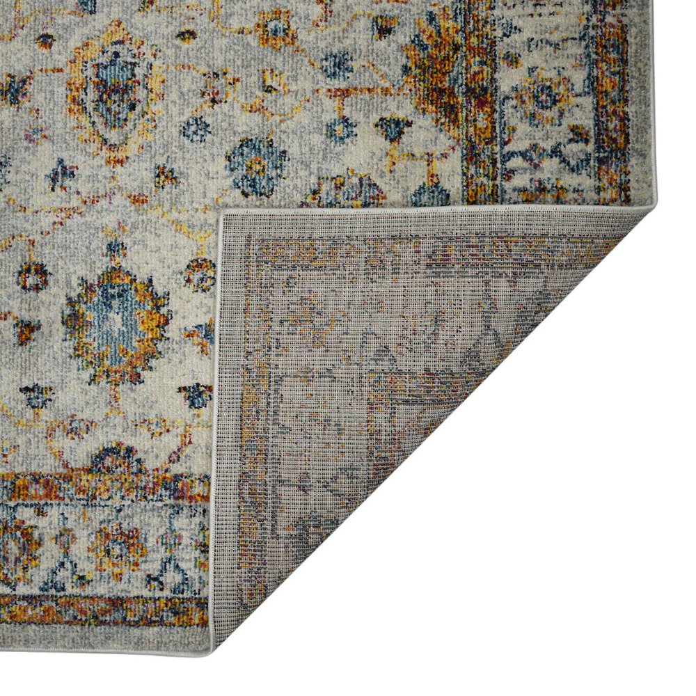 2' X 3' Gray Rust And Blue Area Rug
