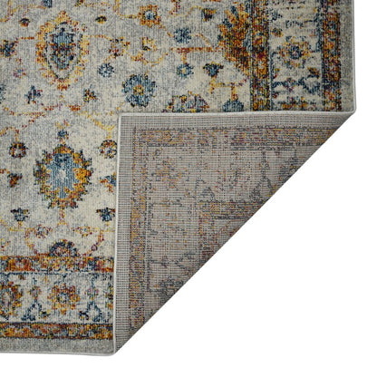 2' X 3' Gray Rust And Blue Area Rug