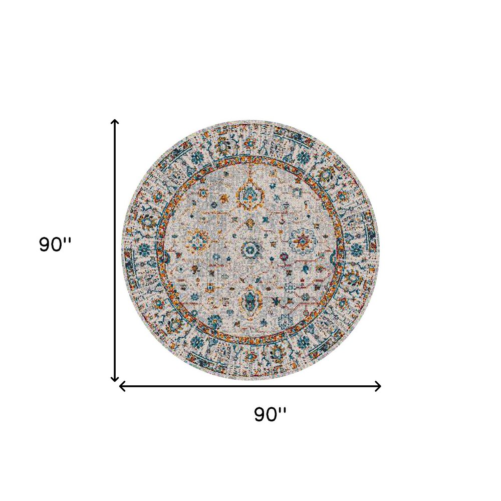 2' X 3' Gray Rust And Blue Area Rug