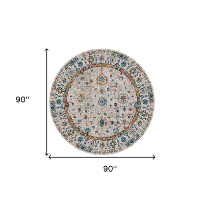 2' X 3' Gray Rust And Blue Area Rug