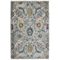 8' Gray Blue And Orange Area Rug