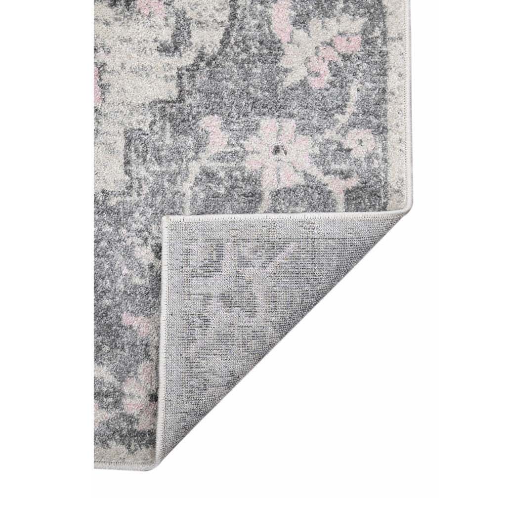 2' x 3' Gray Medallion Power Loom Area Rug