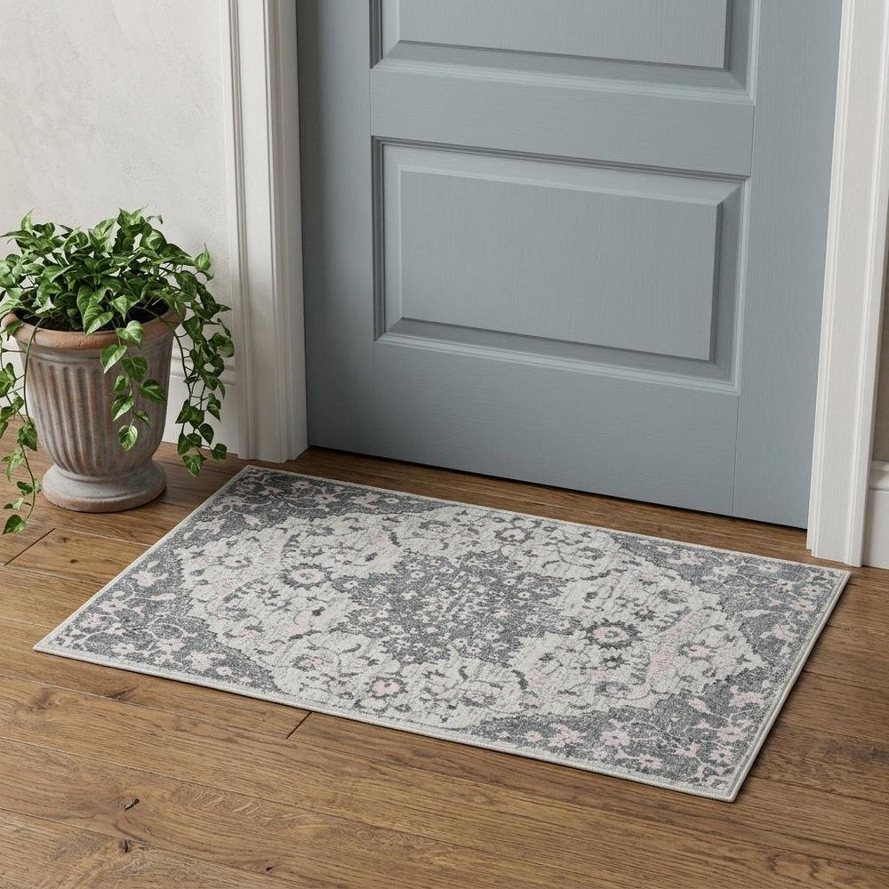 2' X 3' Gray And Dark Gray Area Rug