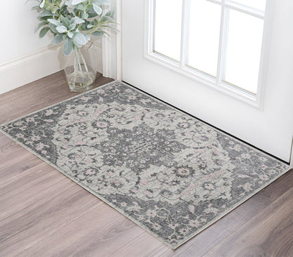 2' X 3' Gray And Dark Gray Area Rug