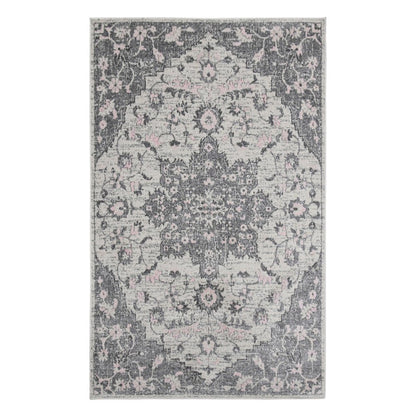 8' X 8' Gray And Dark Gray Area Rug