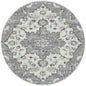 3' X 4' Gray And Dark Gray Medallion Distressed Area Rug