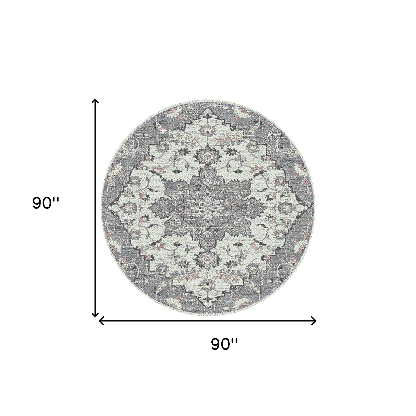 2' X 3' Gray And Dark Gray Area Rug