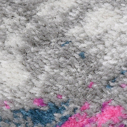 8' X 8' Pink Gray And Blue Area Rug