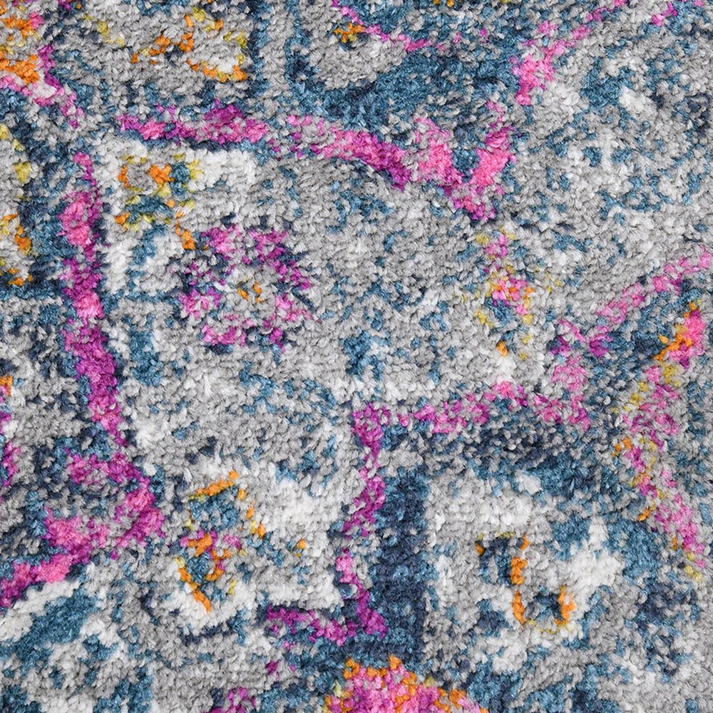 2' X 3' Pink Gray And Blue Area Rug