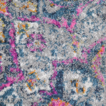 2' X 3' Pink Gray And Blue Area Rug
