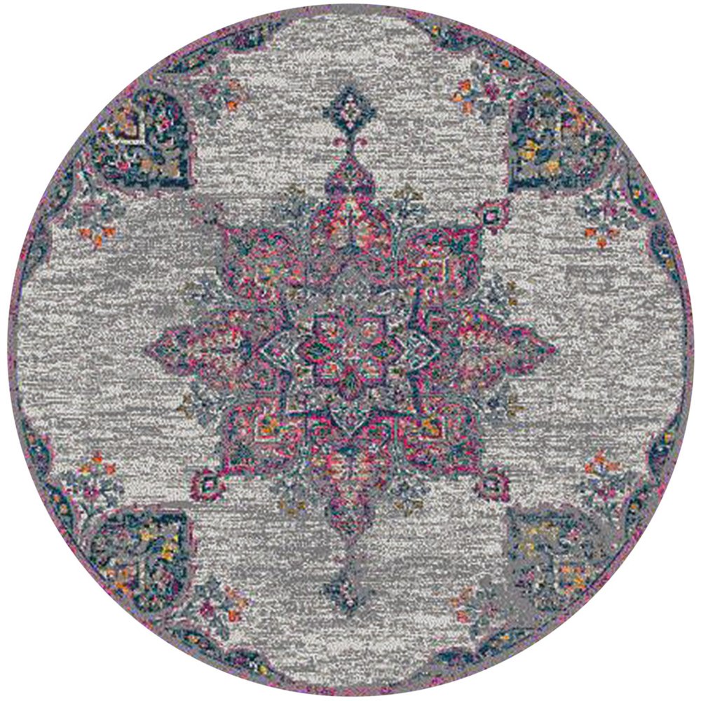 2' X 3' Pink Gray And Blue Area Rug