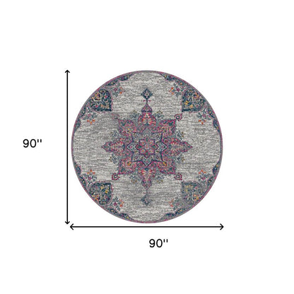 2' X 3' Pink Gray And Blue Area Rug