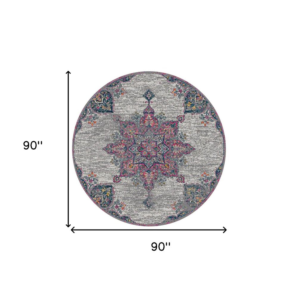 2' X 3' Pink Gray And Blue Area Rug