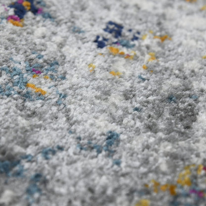 5' X 7' Gray Blue And Brown Area Rug