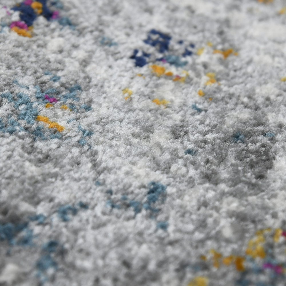 5' X 7' Gray Blue And Brown Area Rug