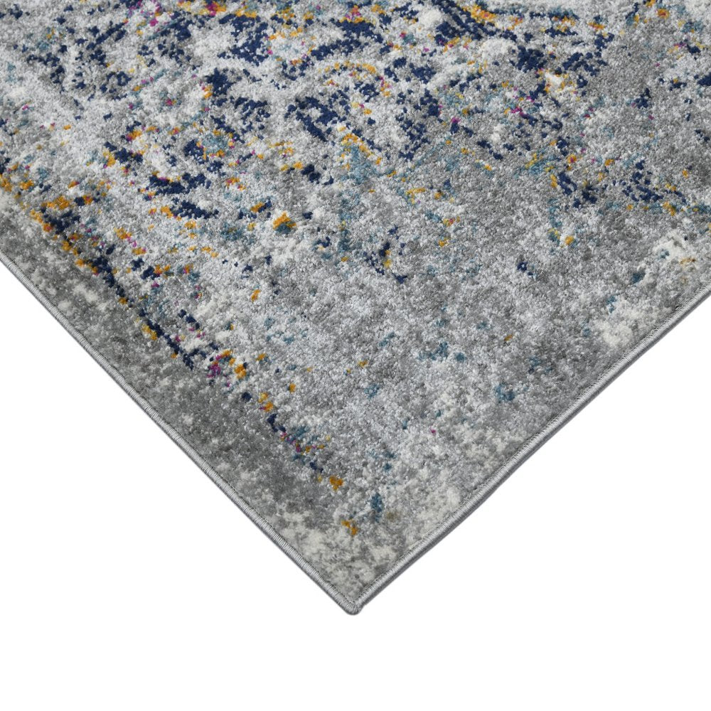 2' X 3' Gray Blue And Brown Area Rug