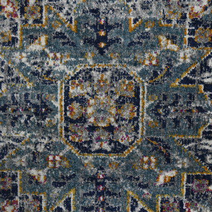 5' X 7' Gray Medallion Power Loom Area Rug