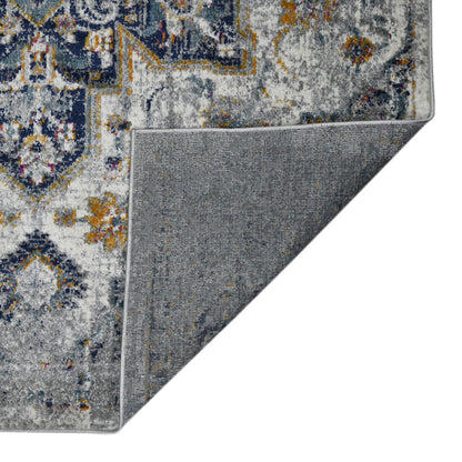 5' X 7' Gray Medallion Power Loom Area Rug