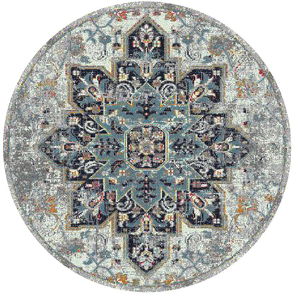 2' x 3' Gray Medallion Power Loom Area Rug