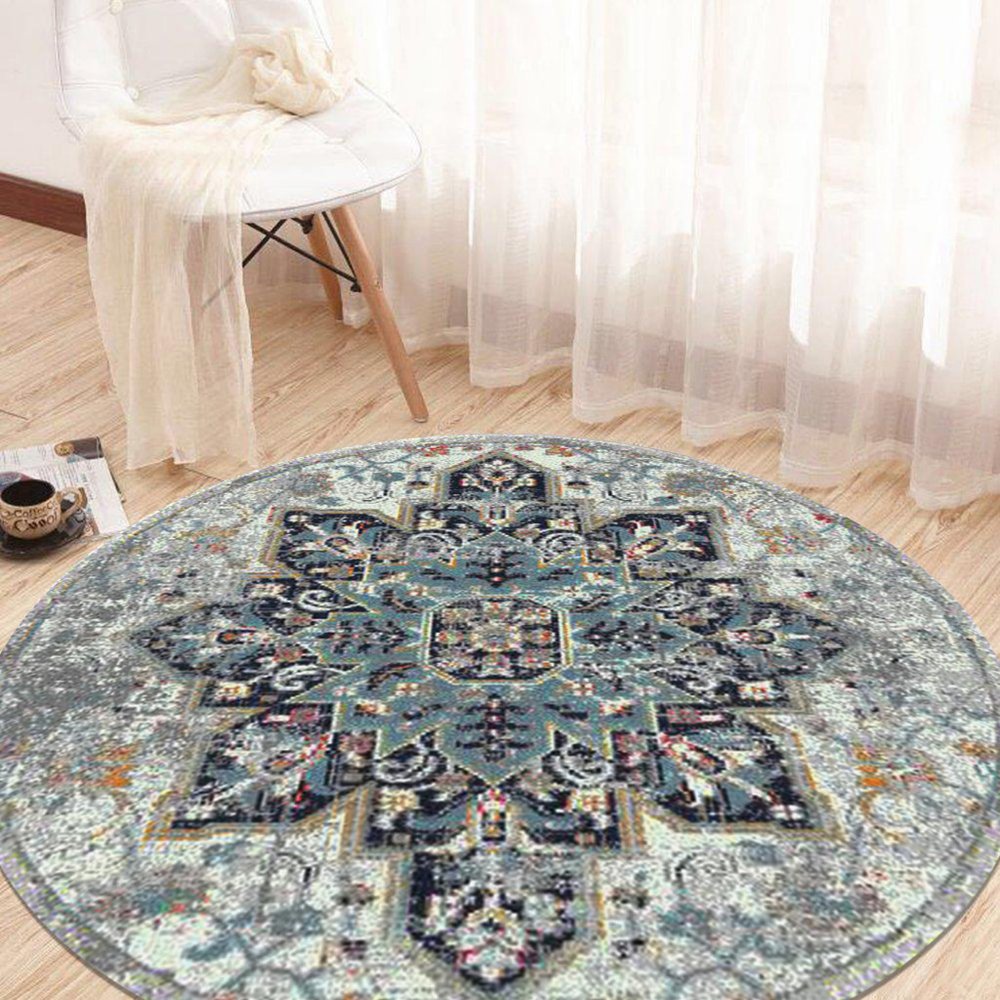 8' X 11' Gray Blue And Brown Area Rug