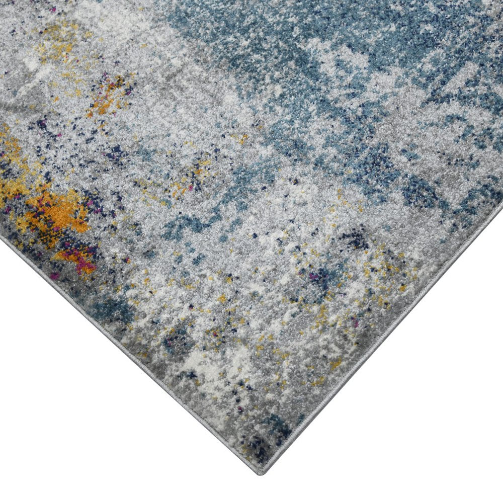 2' X 3' Blue Gray And Purple Area Rug