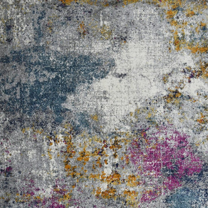 2' X 3' Blue Gray And Purple Area Rug