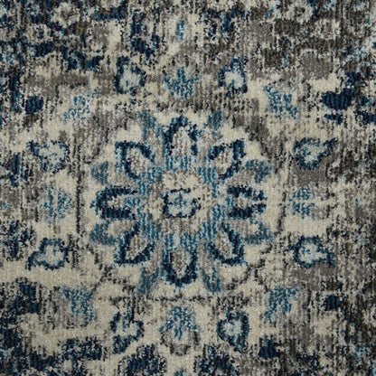 2' x 3' Teal Blue Medallion Power Loom Area Rug