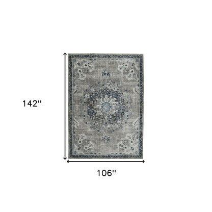 2' x 3' Teal Blue Medallion Power Loom Area Rug