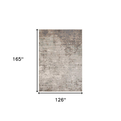 10' X 14' Gray And Ivory Abstract Area Rug