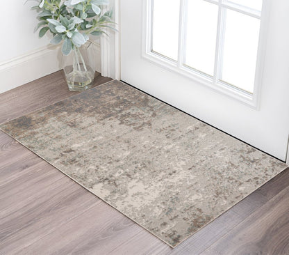 10' X 14' Gray And Ivory Abstract Area Rug