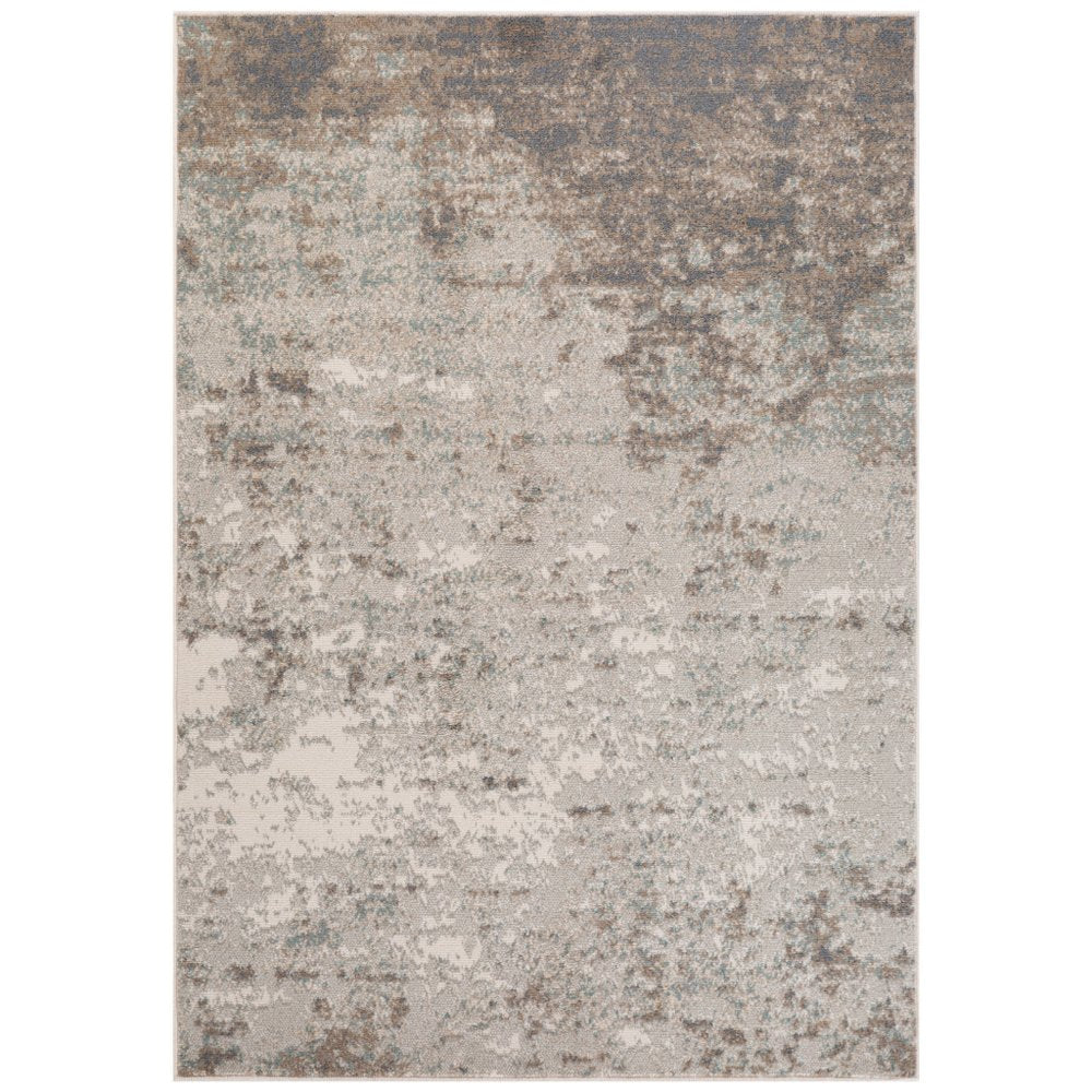 9' X 12' Gray And Ivory Abstract Area Rug