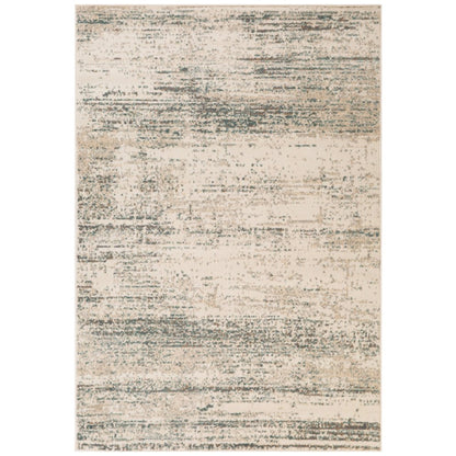 10' Ivory And Gray Abstract Runner Rug