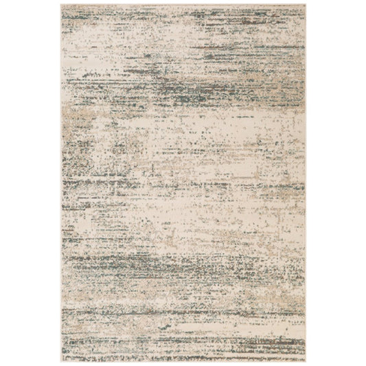 10' Ivory And Gray Abstract Runner Rug