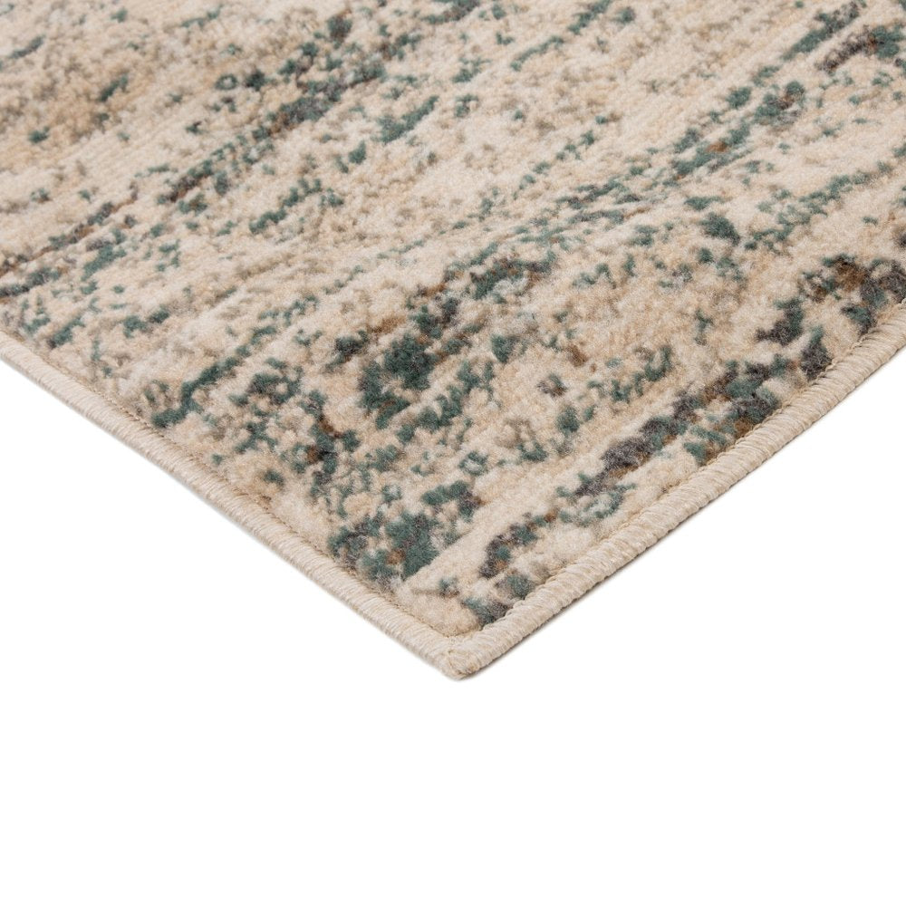 10' Ivory And Gray Abstract Runner Rug