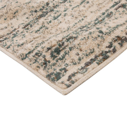 10' Ivory And Gray Abstract Runner Rug