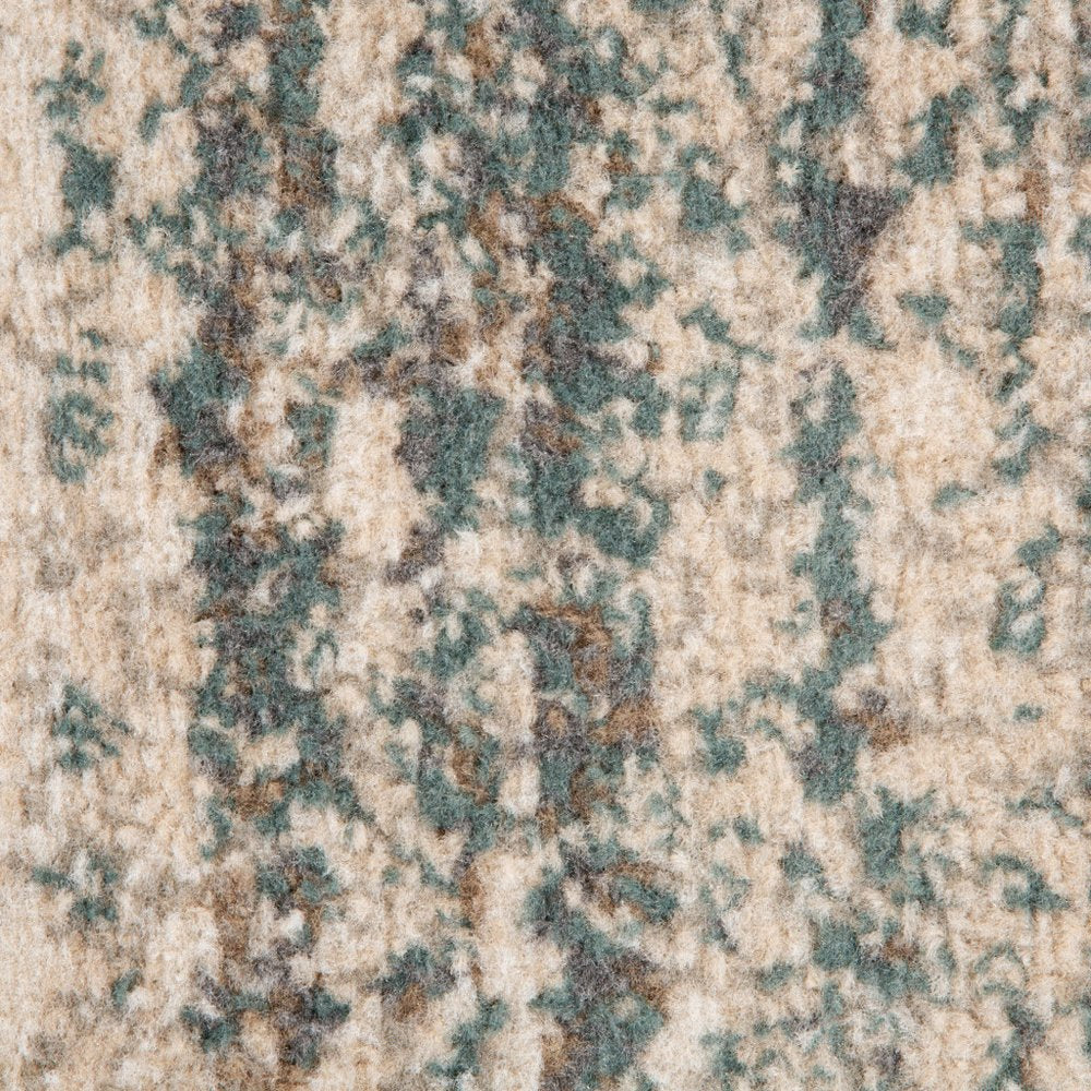 10' Ivory And Gray Abstract Runner Rug