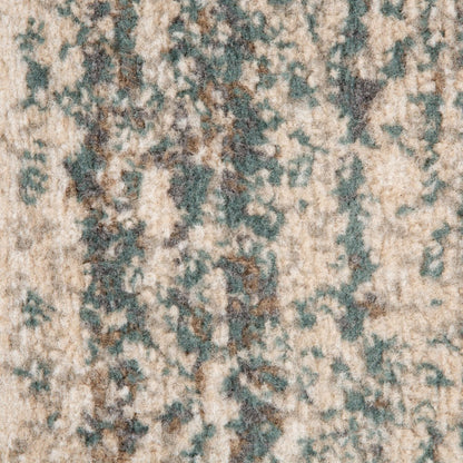 9' X 12' Ivory And Gray Abstract Area Rug