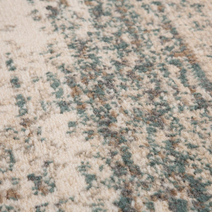 10' Ivory And Gray Abstract Runner Rug