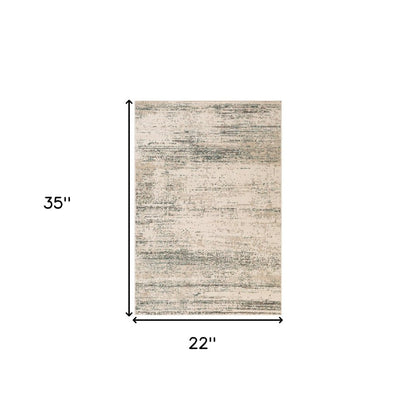 10' X 14' Ivory And Gray Abstract Area Rug