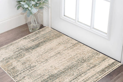 10' X 14' Ivory And Gray Abstract Area Rug