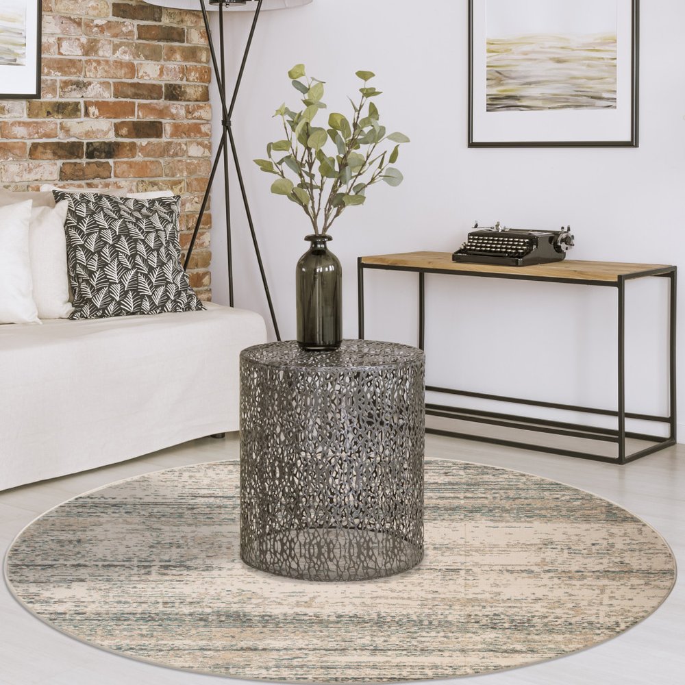 10' X 14' Ivory And Gray Abstract Area Rug