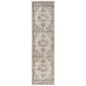 10' Gray And Beige Medallion Runner Rug