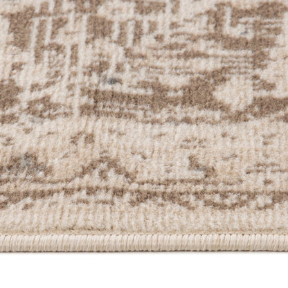 10' X 14' Cream And Brown Medallion Area Rug