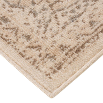 10' X 14' Cream And Brown Medallion Area Rug