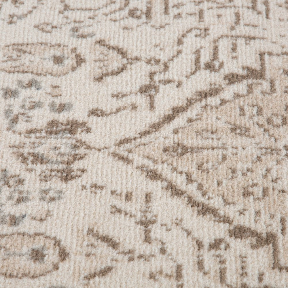 10' X 14' Cream And Brown Medallion Area Rug