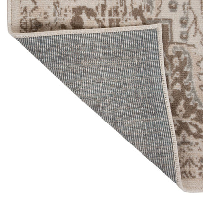 10' X 14' Cream And Brown Medallion Area Rug