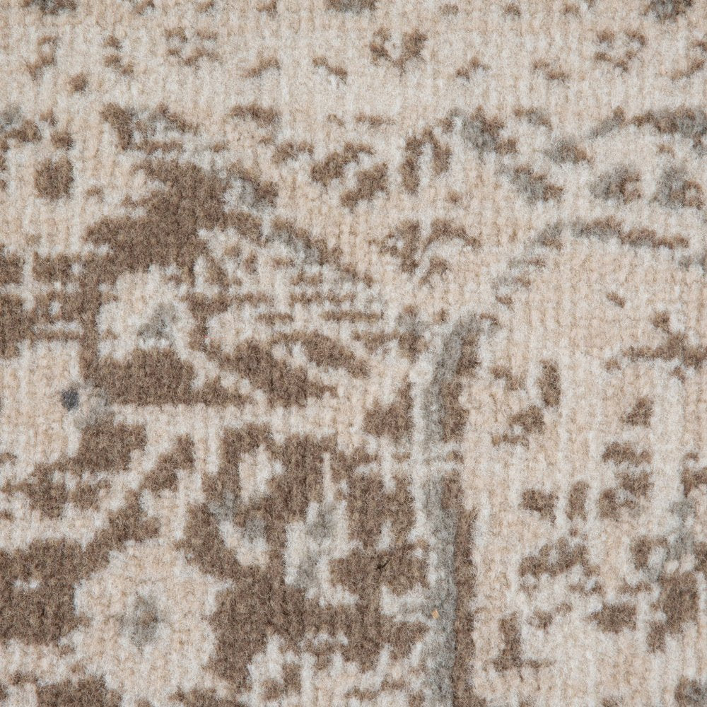 10' X 14' Cream And Brown Medallion Area Rug