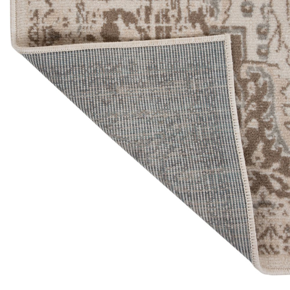 10' X 14' Cream And Brown Medallion Area Rug